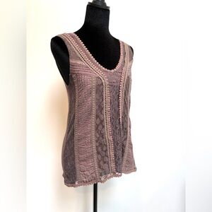 Anthropologie, Deletta silk blend and cotton tank top. In soft brown size XS